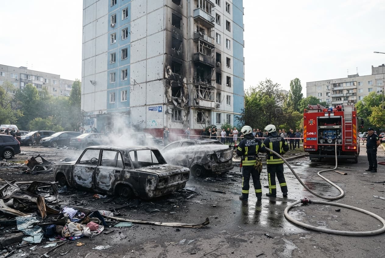 Kharkiv Drone Strike: Russian Attack on Residential District Leaves One Civilian Dead and Injured Kharkiv Drone Strike: Russian Attack on Residential District Leaves One Civilian Dead and Injured