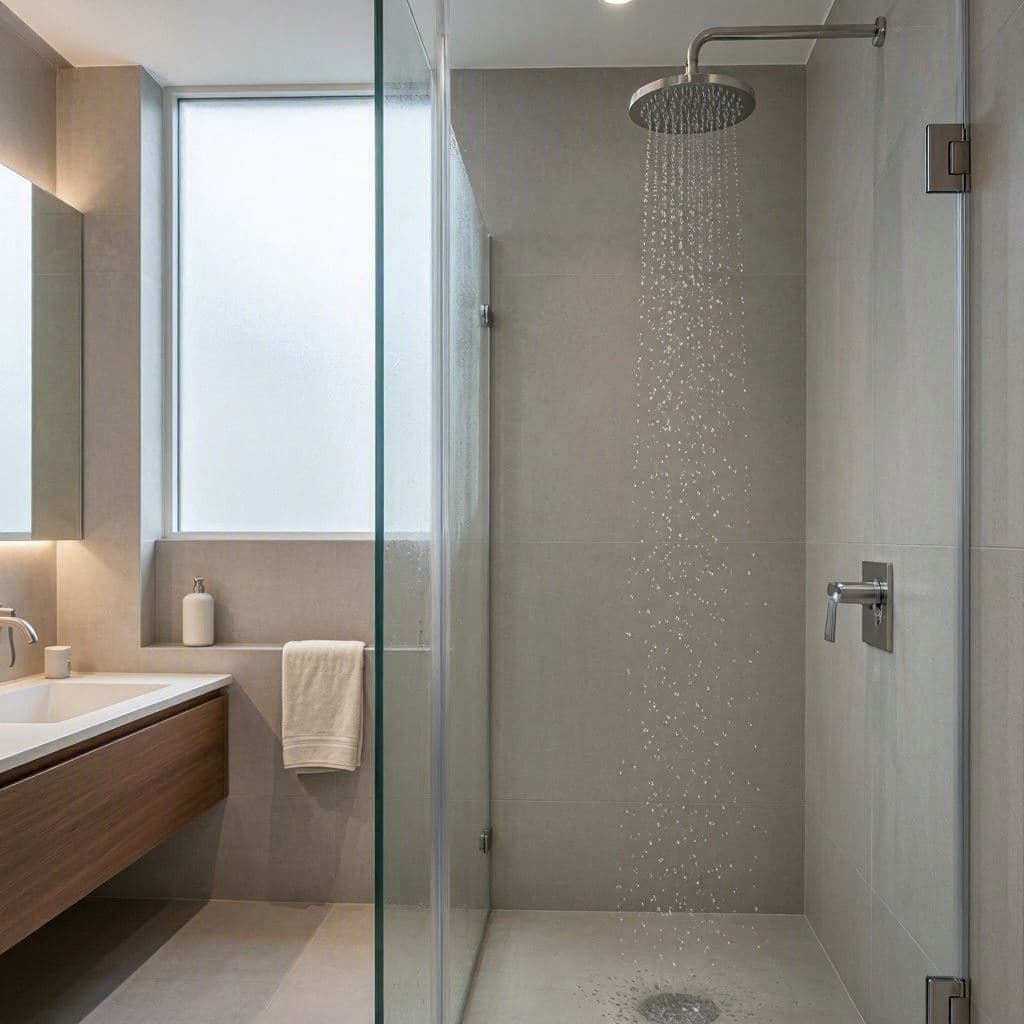 A gentle nudge toward healthier shower habits. A gentle nudge toward healthier shower habits.