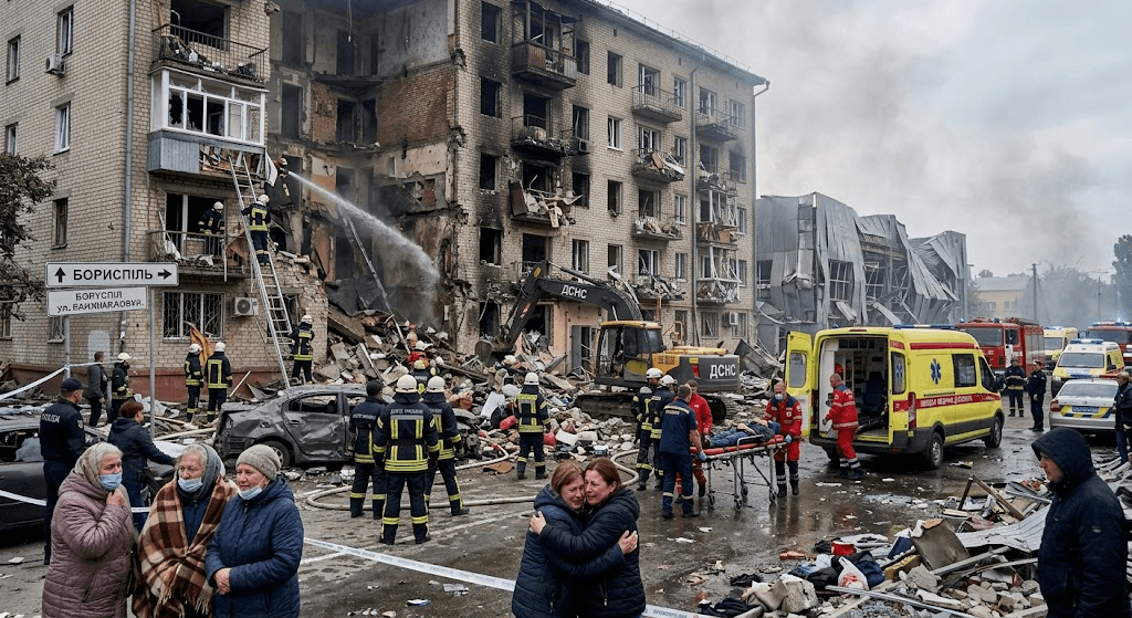 Tragedy in Boryspil: Russian Strike Tears Through Town, Leaving 4 Dead Tragedy in Boryspil: Russian Strike Tears Through Town, Leaving 4 Dead