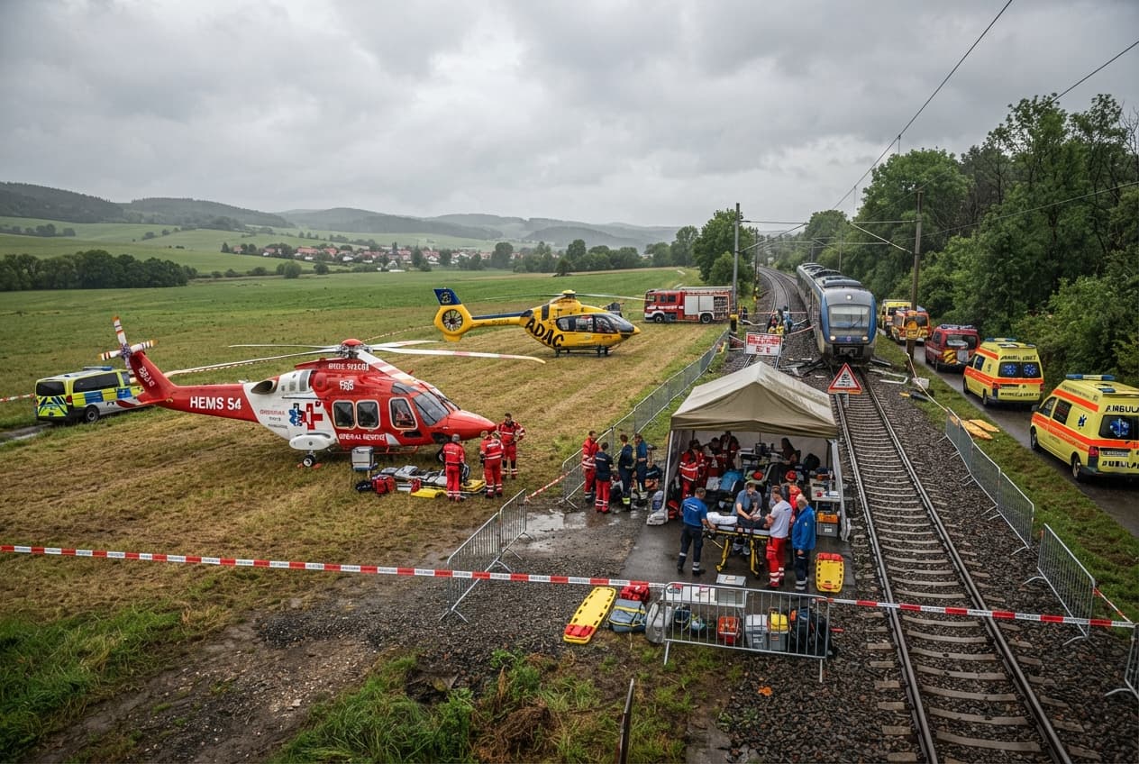 Commuter Train Derailment: Sharp Curve Crash Outside Regional Hub Causes Fourteen Fatalities And Injuries Commuter Train Derailment: Sharp Curve Crash Outside Regional Hub Causes Fourteen Fatalities And Injuries