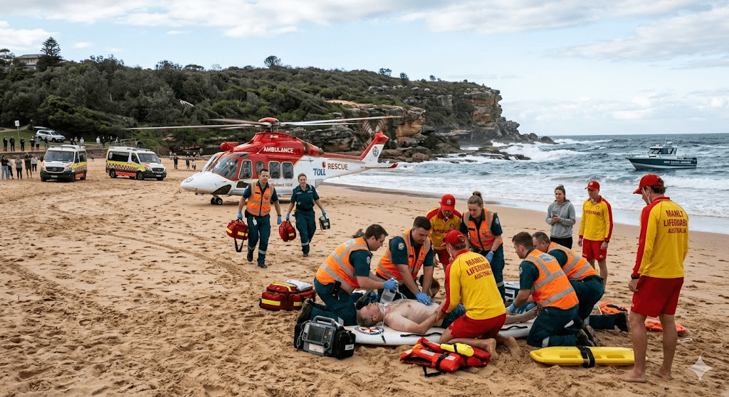 Manly Beach Tragedy: Man Dies After Being Pulled from Water Manly Beach Tragedy: Man Dies After Being Pulled from Water