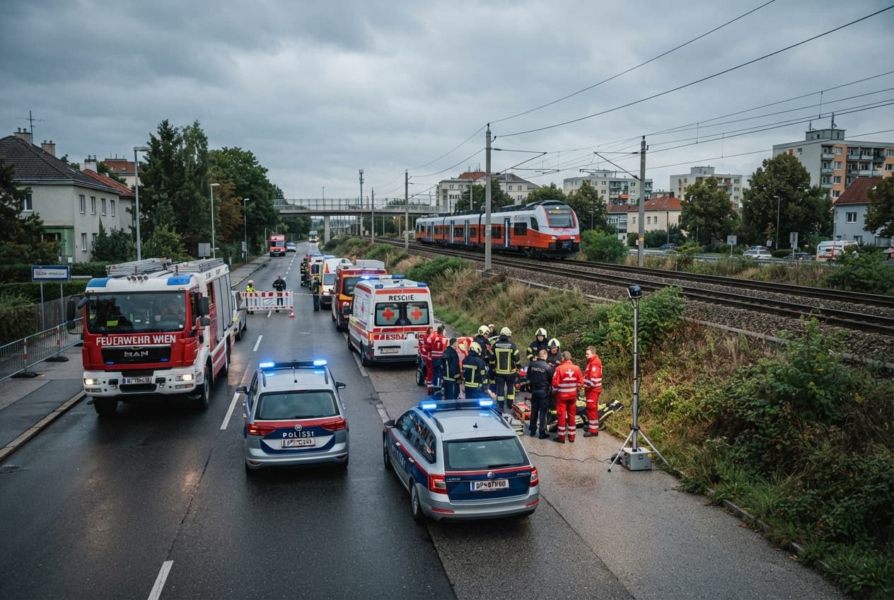 Deadly Railway Mishap: Suburban Vienna Train Strike Results in Instant Pedestrian Fatality Deadly Railway Mishap: Suburban Vienna Train Strike Results in Instant Pedestrian Fatality