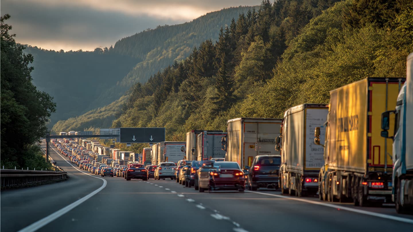 Through Endless Brake Lights and Restless Engines, Luxembourg’s Motorway Slowed Into Hours of Uncertainty Yesterday Through Endless Brake Lights and Restless Engines, Luxembourg’s Motorway Slowed Into Hours of Uncertainty Yesterday
