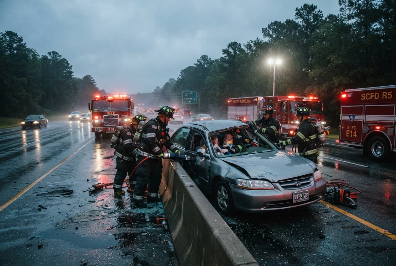 Fatal Pileup: Three Killed In Interstate 95 Crash Amid Severe South Carolina Storms Fatal Pileup: Three Killed In Interstate 95 Crash Amid Severe South Carolina Storms
