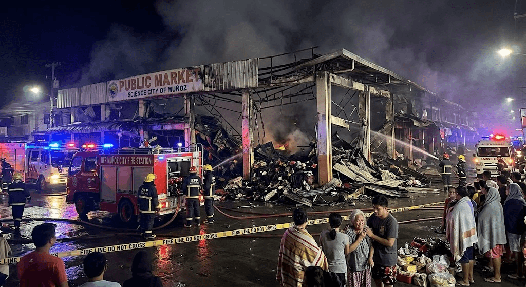 Massive Pre-Dawn Fire Devastates Public Market in Science City of Muñoz Massive Pre-Dawn Fire Devastates Public Market in Science City of Muñoz