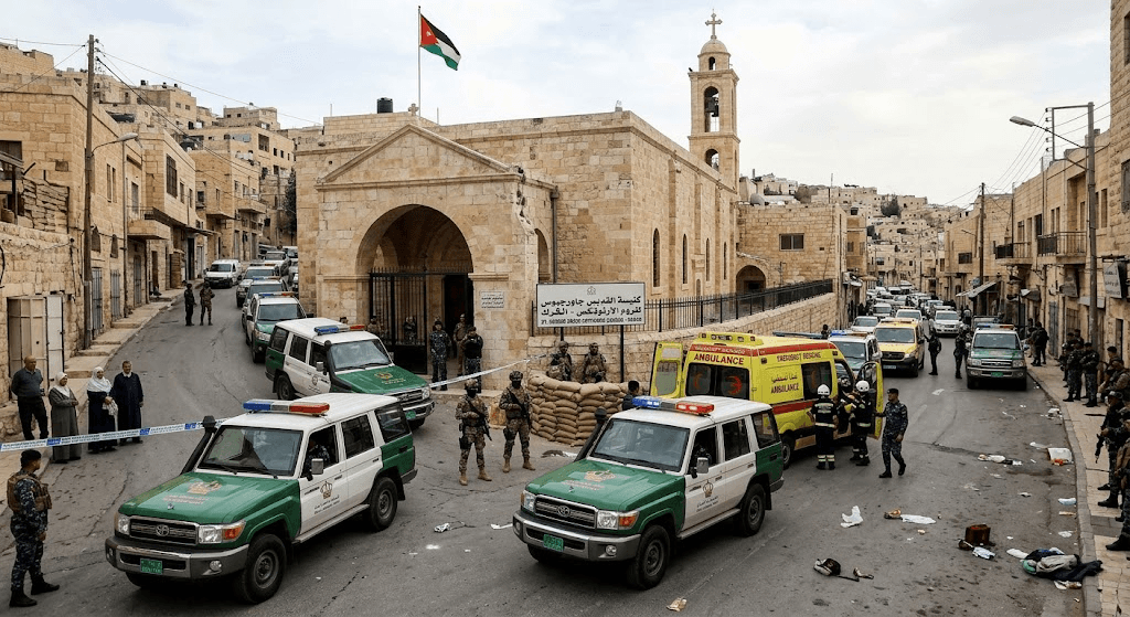 Tragedy in Southern Jordan: At Least 7 Killed in Deadly Church Shooting Tragedy in Southern Jordan: At Least 7 Killed in Deadly Church Shooting