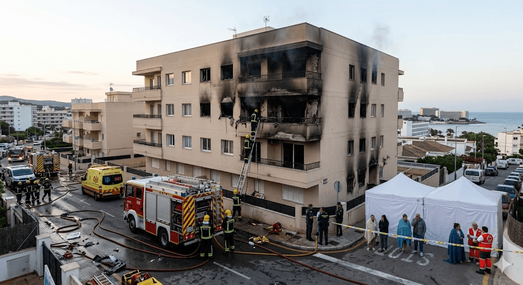 Tragedy in Mallorca: Deadly Inferno Engulfs Building in Holiday Hotspot Tragedy in Mallorca: Deadly Inferno Engulfs Building in Holiday Hotspot