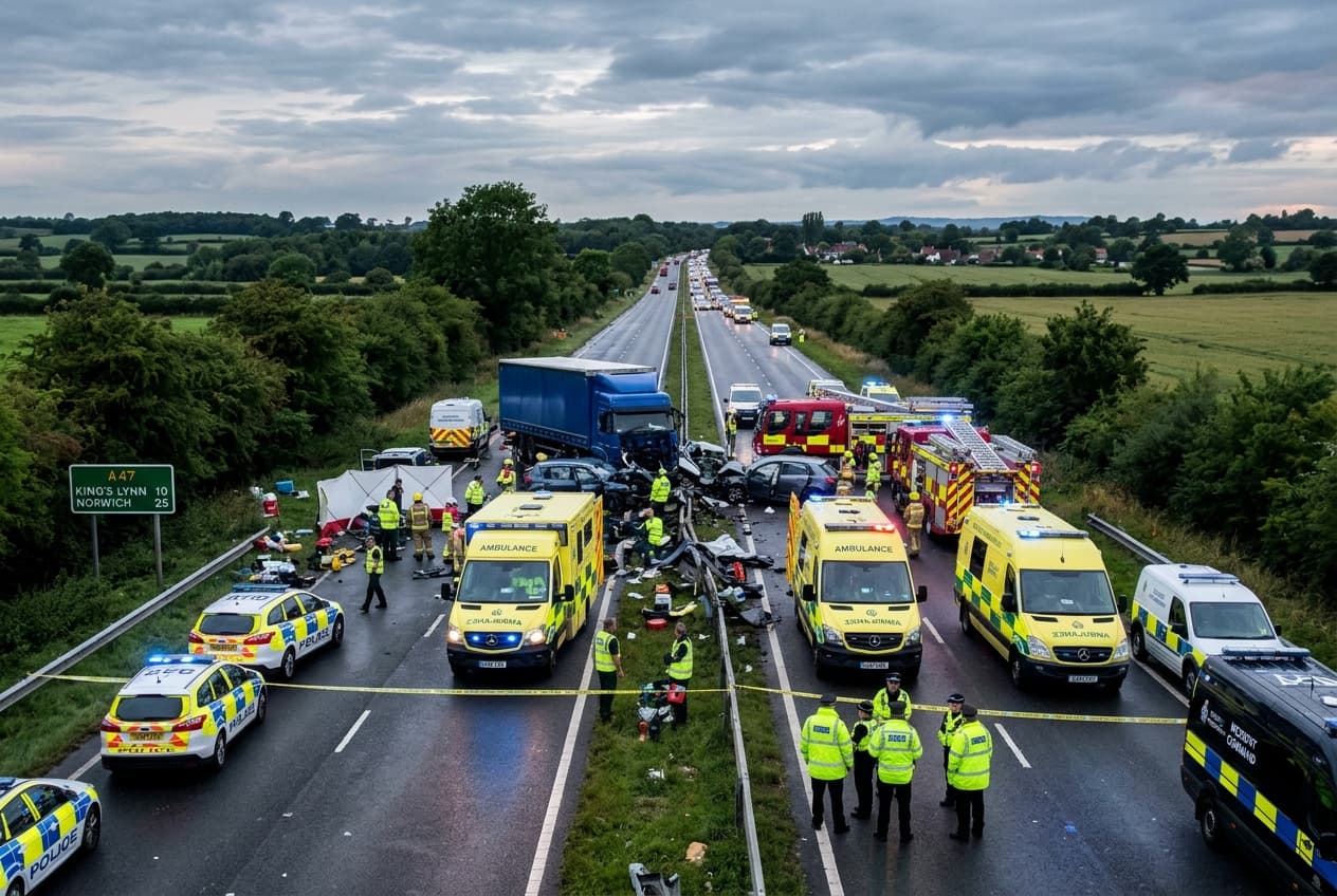 Head On Crash On A47, Two Drivers Dead After Rural Collision, Police Close State Route Head On Crash On A47, Two Drivers Dead After Rural Collision, Police Close State Route