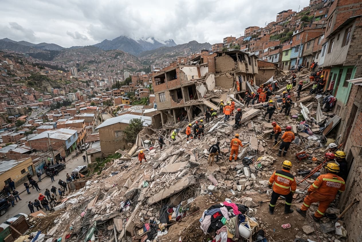 Torrential Rains Trigger Deadly Structural Collapses in La Paz Suburbs, Burying Homes and Forcing Evacuations Torrential Rains Trigger Deadly Structural Collapses in La Paz Suburbs, Burying Homes and Forcing Evacuations