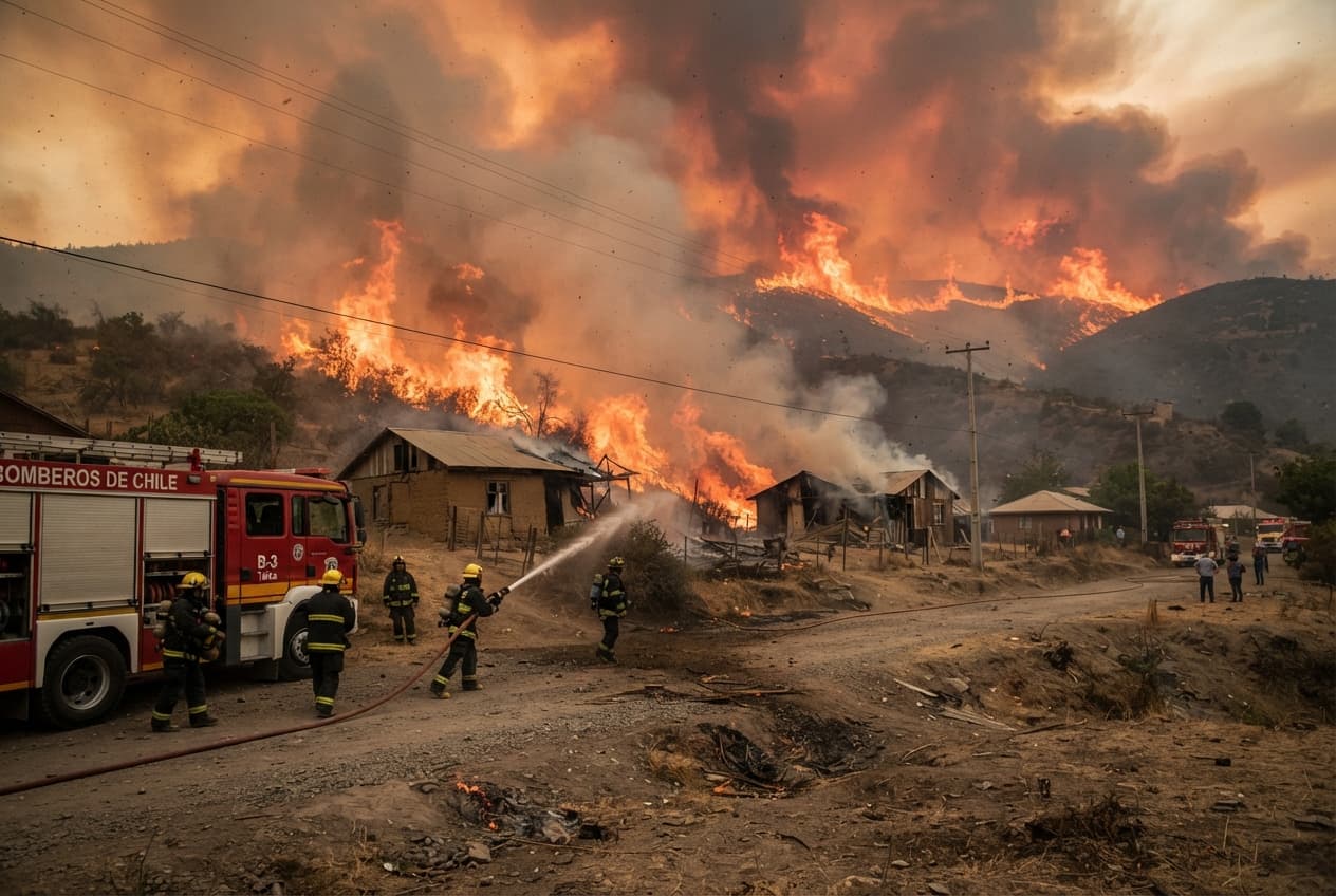 Wildfire Devastation in Chile: Fierce Winds and Severe Drought Destroy Homes and Kill Civilian Wildfire Devastation in Chile: Fierce Winds and Severe Drought Destroy Homes and Kill Civilian