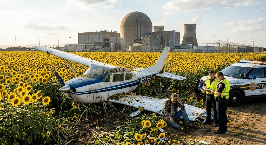 Intoxicated Pilot Steals Plane, Buzzes Nuclear Plant, and Crashes into Sunflower Field Intoxicated Pilot Steals Plane, Buzzes Nuclear Plant, and Crashes into Sunflower Field