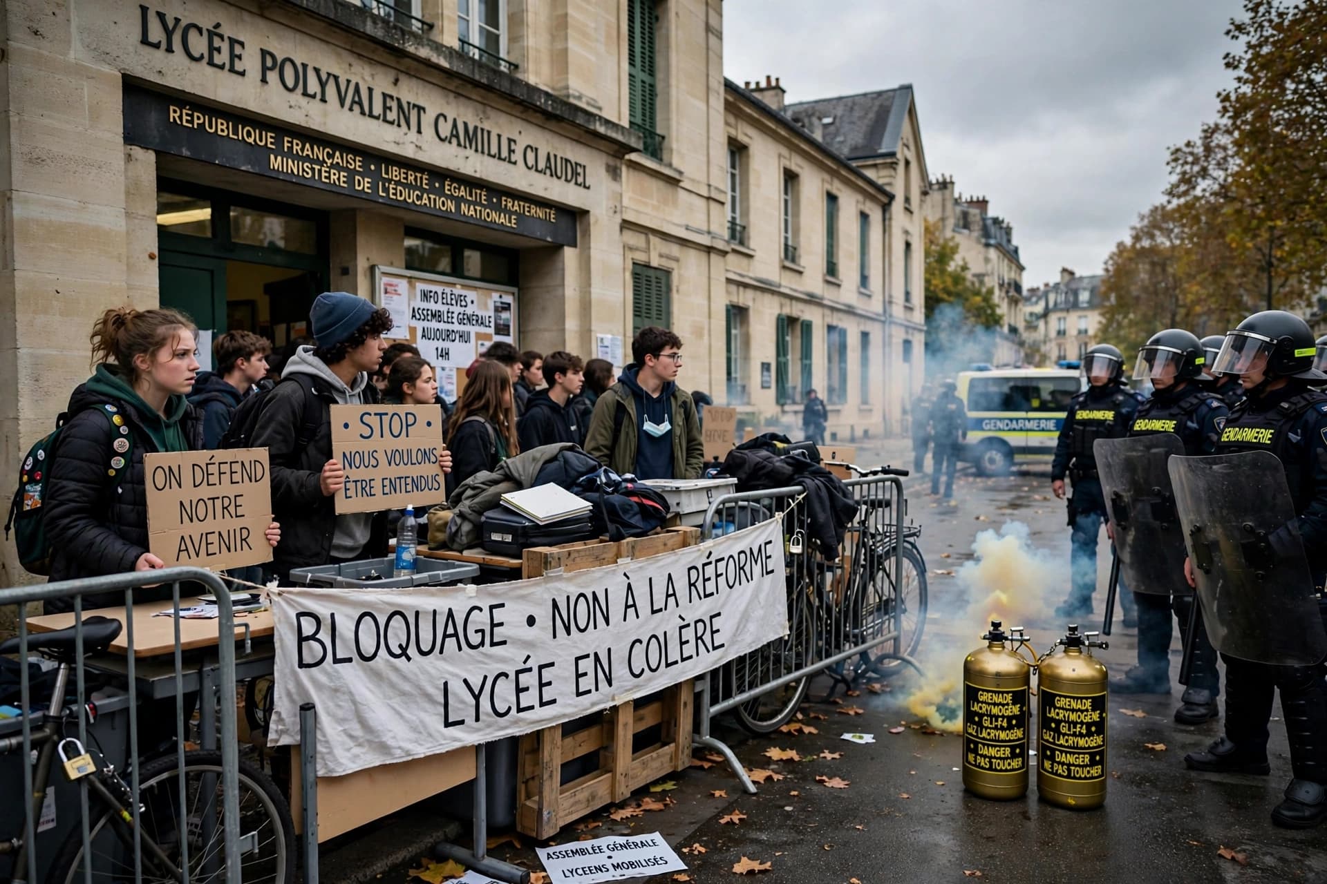 School Protests Sweep France as Police Deploy Tear Gas and Water Cannons School Protests Sweep France as Police Deploy Tear Gas and Water Cannons