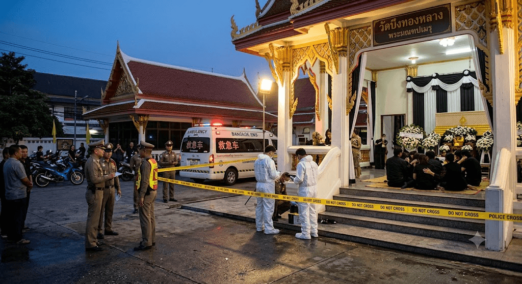 Tragedy at a Funeral: 1 Dead, 2 Injured After Gunman Fires Into Bangkok Temple Crowd Tragedy at a Funeral: 1 Dead, 2 Injured After Gunman Fires Into Bangkok Temple Crowd