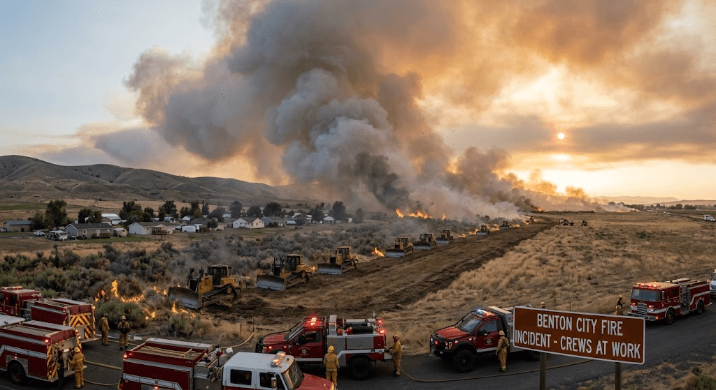 Massive Wildfire Scorches Over 1,100 Acres Near Benton City Massive Wildfire Scorches Over 1,100 Acres Near Benton City