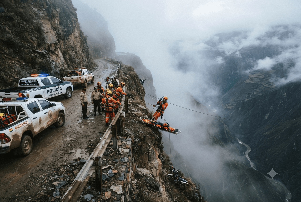 Mountain Road Disaster: Yungas Road Minivan Descent Accident Leaves Multiple Passengers Dead Mountain Road Disaster: Yungas Road Minivan Descent Accident Leaves Multiple Passengers Dead