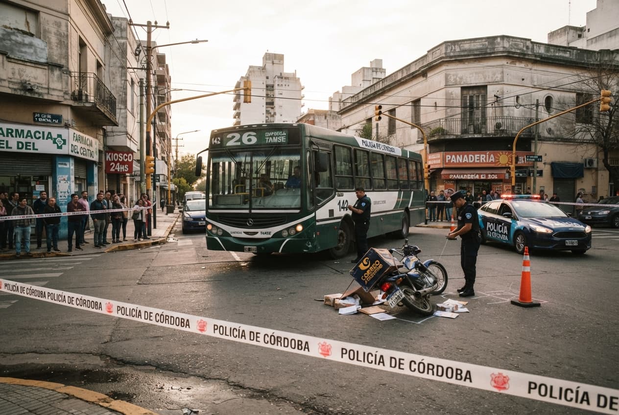 Delivery Driver Dead After Bus and Motorcycle Collision Strikes Cordoba Street Delivery Driver Dead After Bus and Motorcycle Collision Strikes Cordoba Street