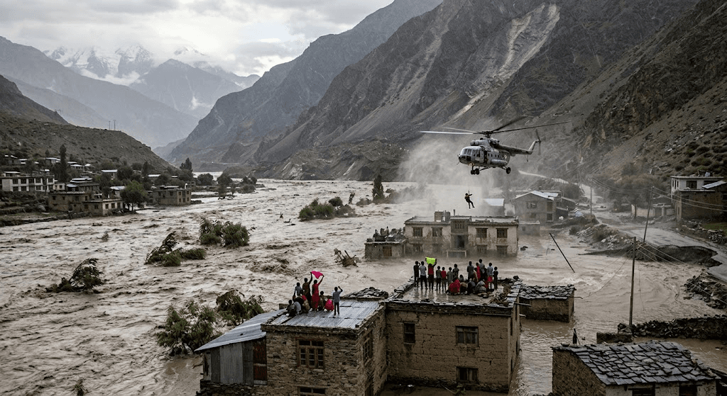 Deadly Flash Floods Strike Nepal-Tibet Border, Trapping Residents on Rooftops Deadly Flash Floods Strike Nepal-Tibet Border, Trapping Residents on Rooftops