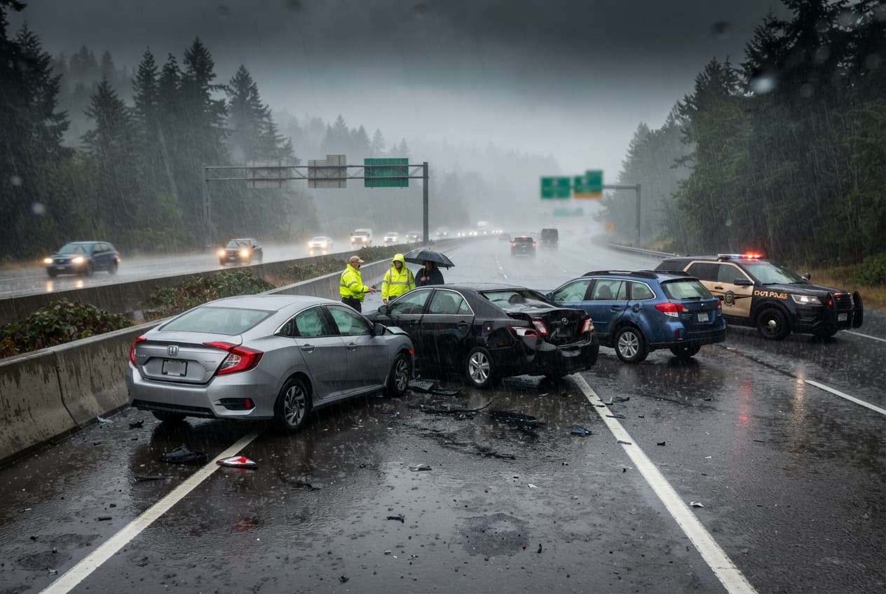 Tuen Mun Road Collision: Multi-Car Traffic Crash During Heavy Afternoon Rainfall Leaves Two Motorists Dead Tuen Mun Road Collision: Multi-Car Traffic Crash During Heavy Afternoon Rainfall Leaves Two Motorists Dead