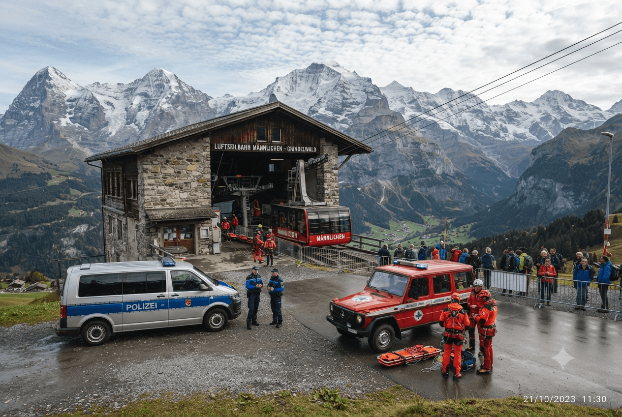 Swiss Alps Emergency: Two Lives Lost During Cable Car Failure In The Bernese Oberland Swiss Alps Emergency: Two Lives Lost During Cable Car Failure In The Bernese Oberland