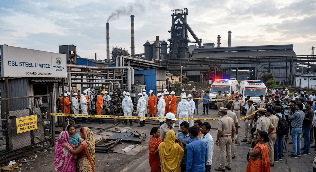Tragedy in Bokaro: 2 Dead Following Fatal Gas Exposure at ESL Steel Plant Tragedy in Bokaro: 2 Dead Following Fatal Gas Exposure at ESL Steel Plant