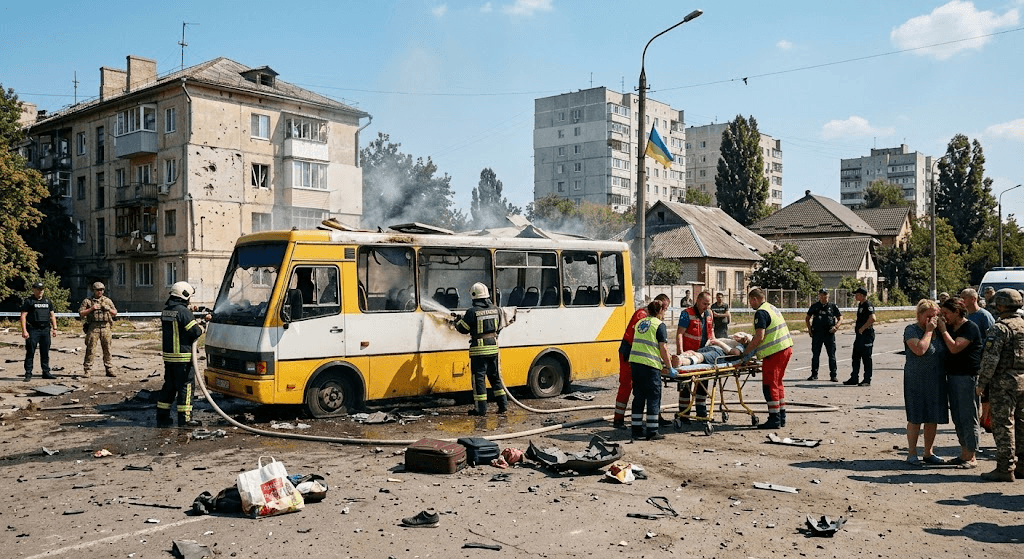 Tragedy in Kherson: Russian Drone Strike Hits Passenger Minibus, Killing 4 and Wounding 4 Tragedy in Kherson: Russian Drone Strike Hits Passenger Minibus, Killing 4 and Wounding 4