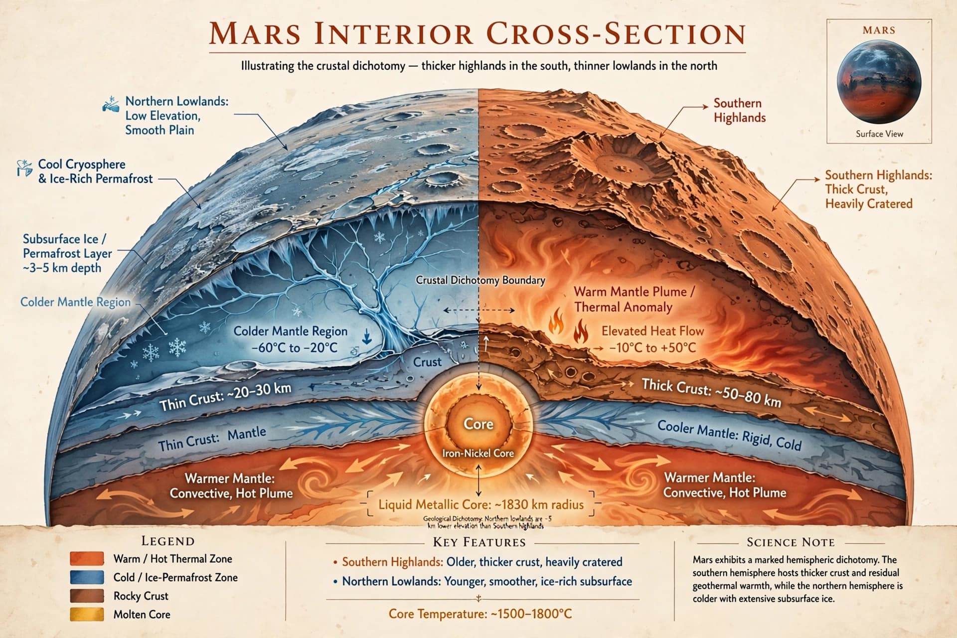Half of Mars Is Still Running a Fever Deep Below Half of Mars Is Still Running a Fever Deep Below