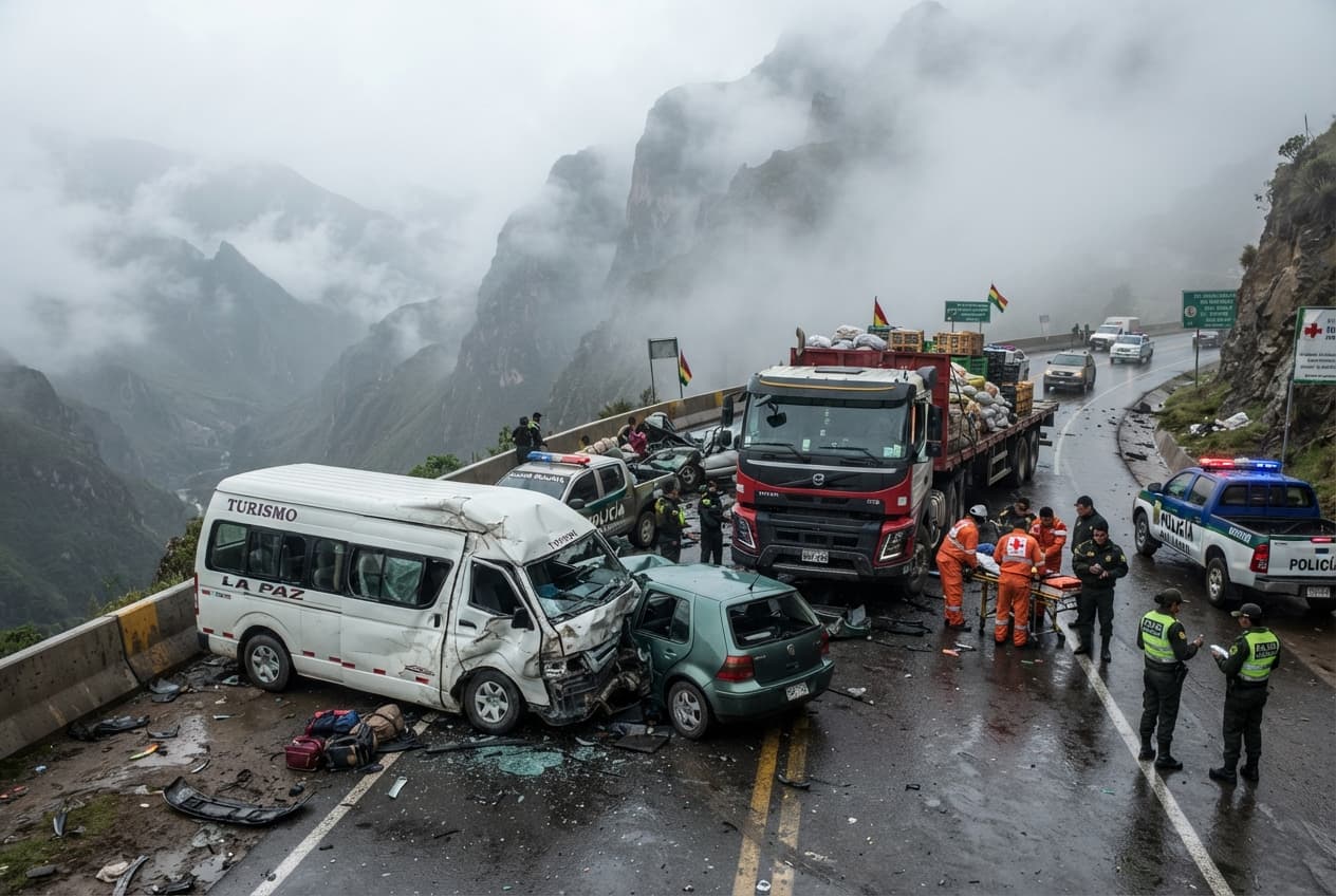 Bolivia Transport Tragedy: Five Dead In Multi-Vehicle Highway Collision Amid Heavy Andean Fog Bolivia Transport Tragedy: Five Dead In Multi-Vehicle Highway Collision Amid Heavy Andean Fog