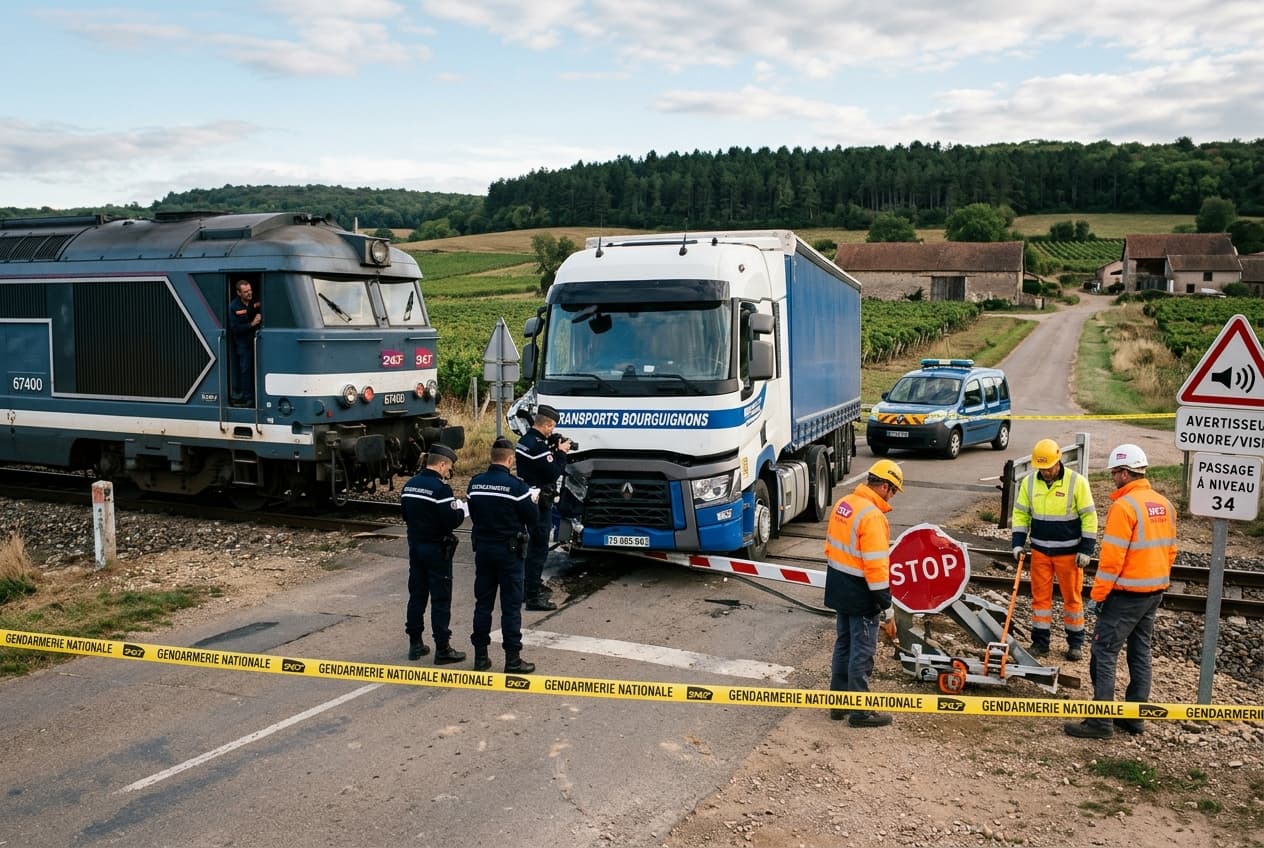 Train Collision Near Carcassonne, Truck Driver Killed At Rural Crossing, Rail Traffic Halted Train Collision Near Carcassonne, Truck Driver Killed At Rural Crossing, Rail Traffic Halted
