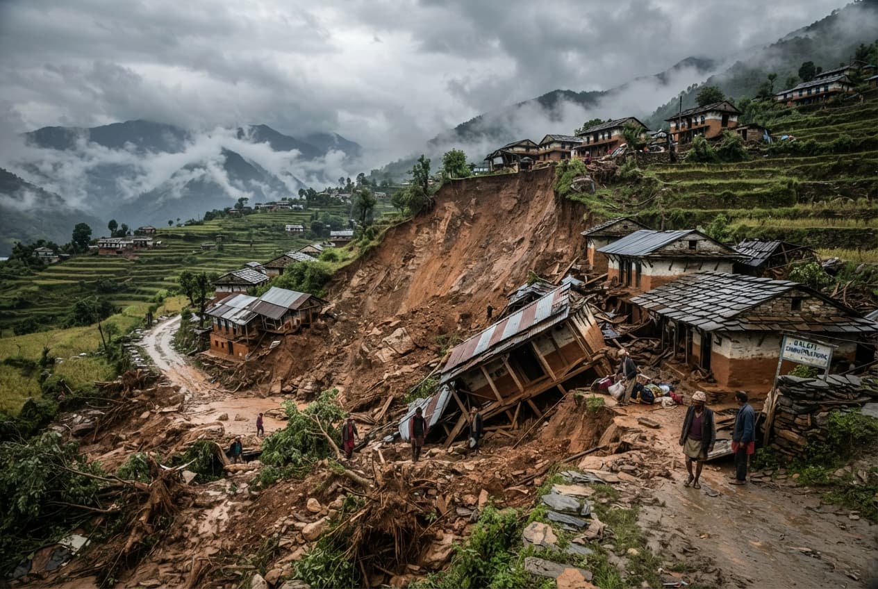 Fatal Landslide Tragedy: Five People Killed After Monsoon Rains Bury Homes In Sindhupalchowk Fatal Landslide Tragedy: Five People Killed After Monsoon Rains Bury Homes In Sindhupalchowk