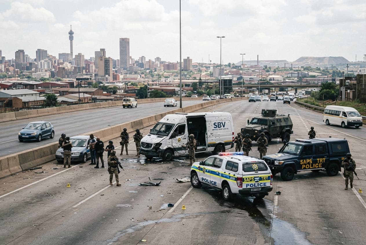 Cash-In-Transit Heist: Johannesburg Outskirts Ambush Leaves Security Guard Dead Following Explosive Attack Cash-In-Transit Heist: Johannesburg Outskirts Ambush Leaves Security Guard Dead Following Explosive Attack