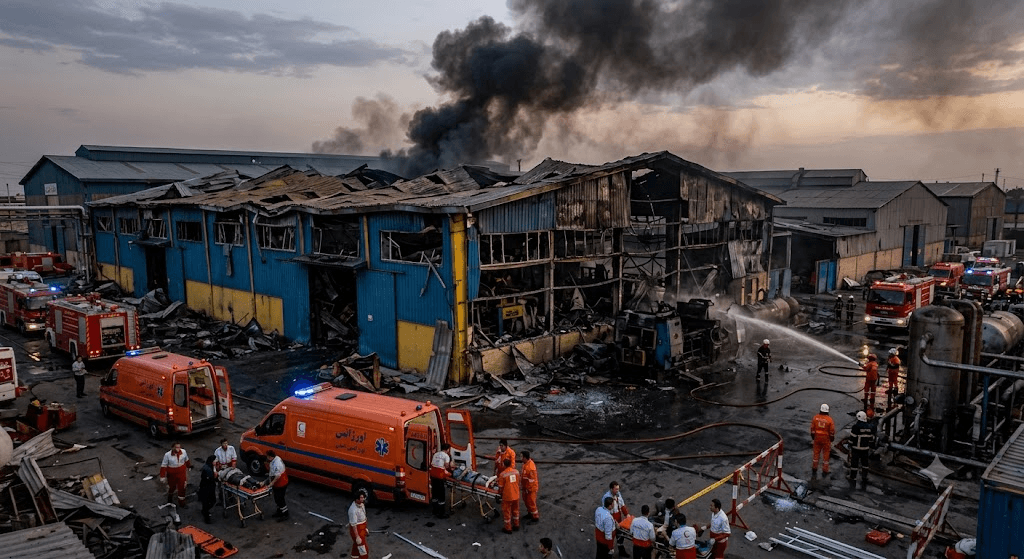 Industrial Explosion Strikes Near Tehran: Blast at Shamsabad Park Leaves 18 Injured Industrial Explosion Strikes Near Tehran: Blast at Shamsabad Park Leaves 18 Injured