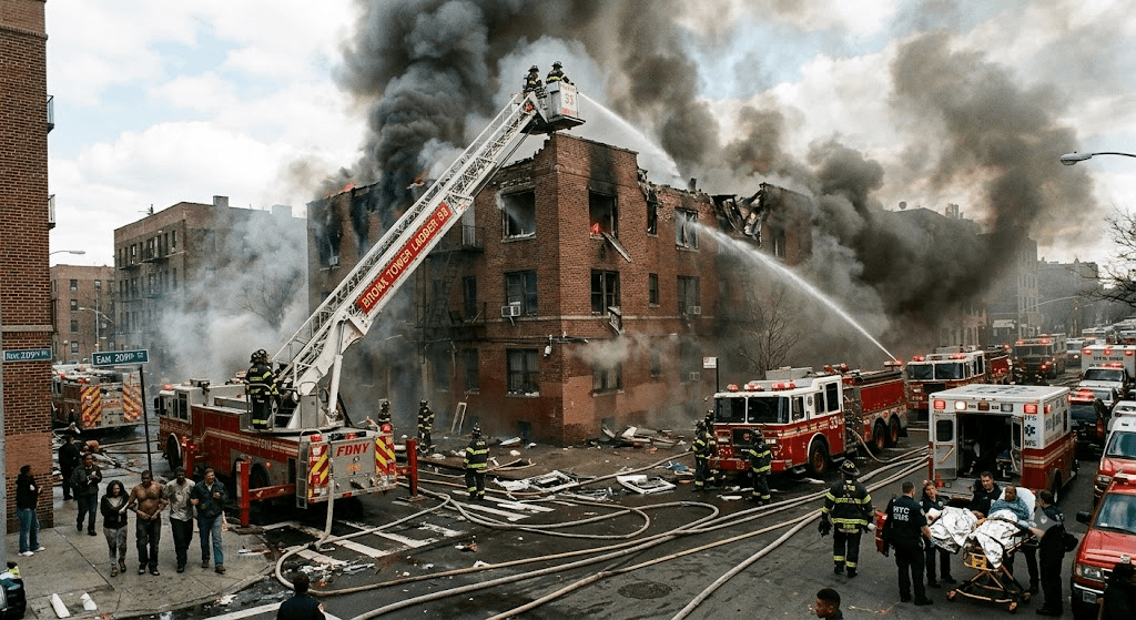 Massive Explosion and Fire Rips Through Bronx Building, Leaving Multiple Injured Massive Explosion and Fire Rips Through Bronx Building, Leaving Multiple Injured