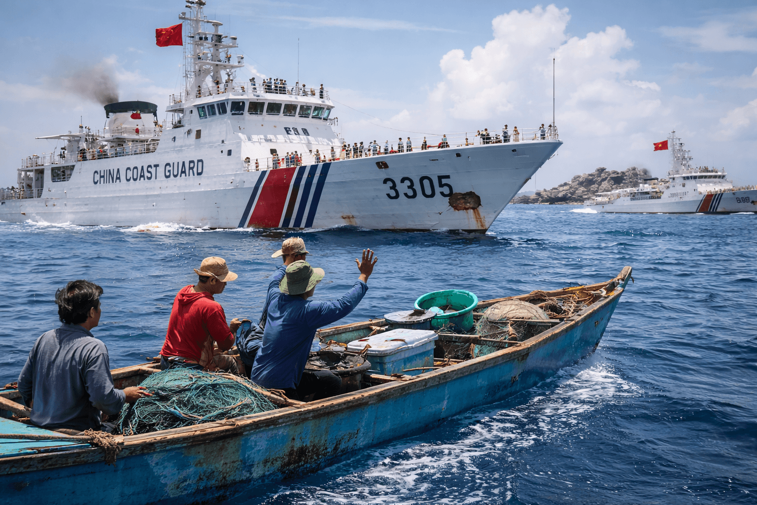 Chinese Ships Block Filipino Fishers from Accessing Scarborough Shoal Chinese Ships Block Filipino Fishers from Accessing Scarborough Shoal