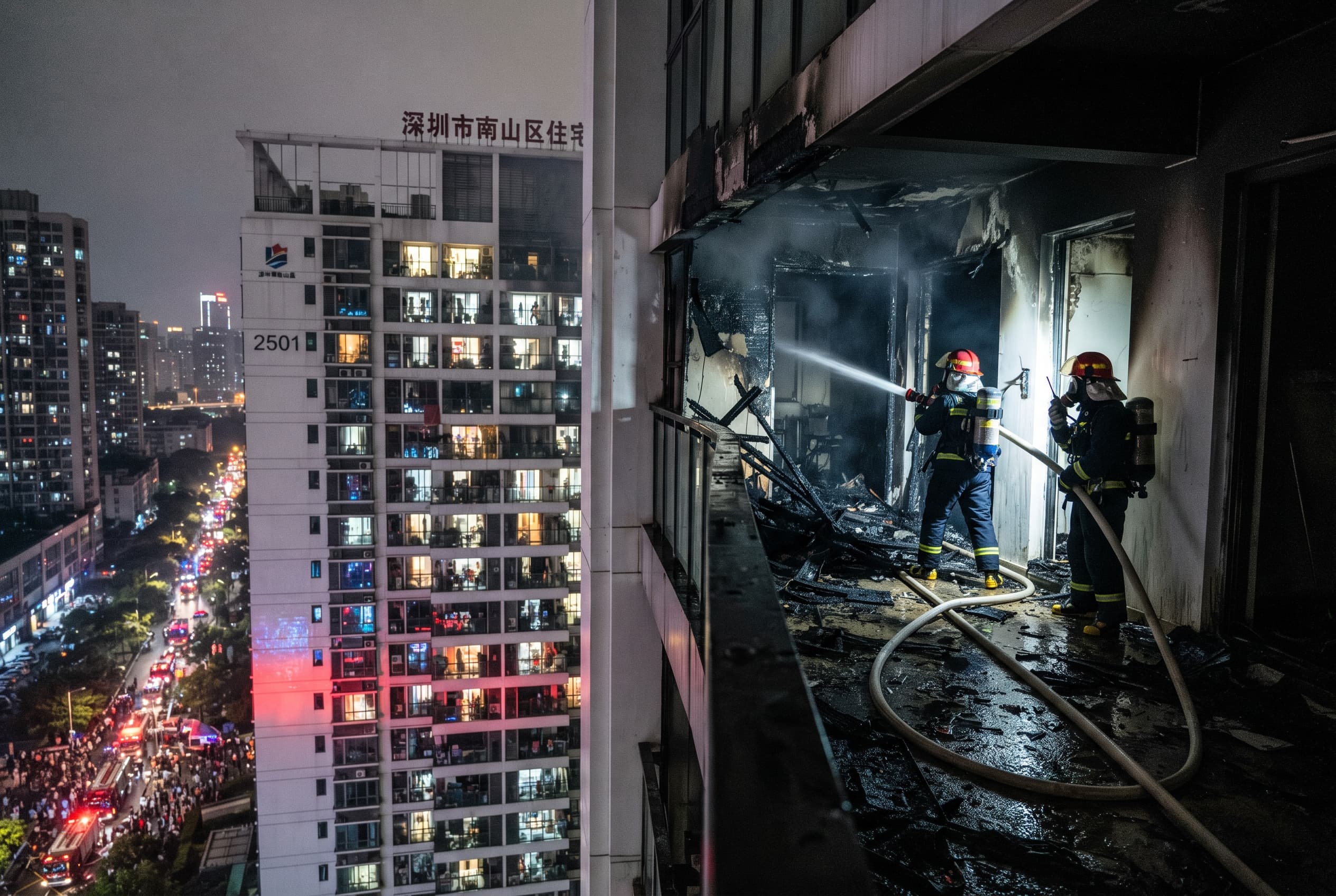 Electrical Short Circuit Ignites Fatal High Rise Tower Fire in Shenzhen, Killing Three Electrical Short Circuit Ignites Fatal High Rise Tower Fire in Shenzhen, Killing Three
