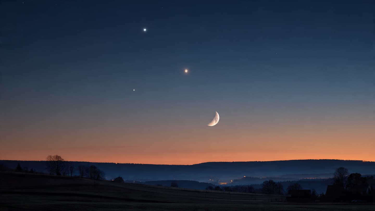 Venus and Jupiter Will Frame the Crescent Moon in a Rare Evening Display Venus and Jupiter Will Frame the Crescent Moon in a Rare Evening Display