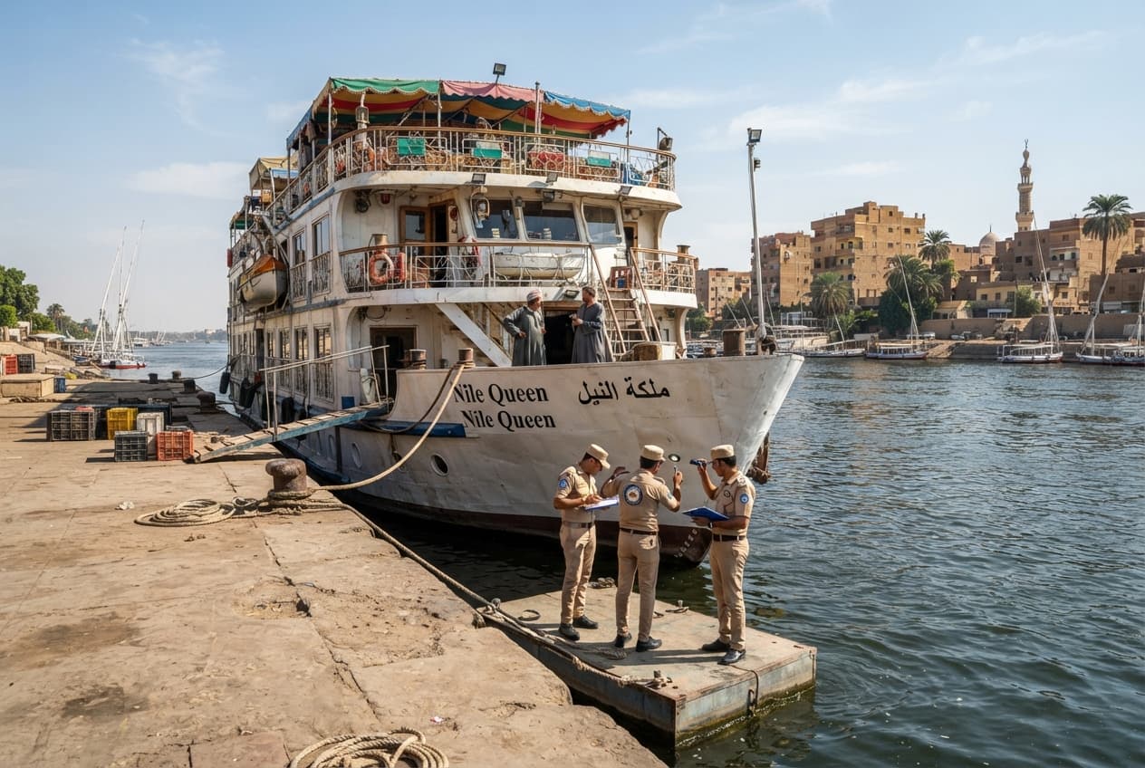 Nile River Ferry Fire Near Luxor: Coast Guard Evacuates Vessel After Engine Room Blaze With No Major Casualties Nile River Ferry Fire Near Luxor: Coast Guard Evacuates Vessel After Engine Room Blaze With No Major Casualties