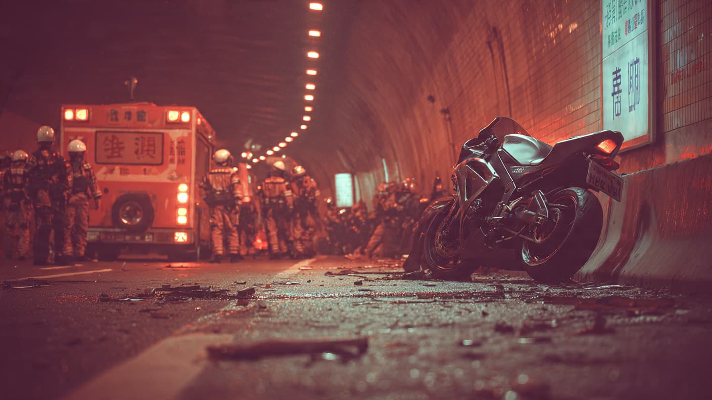 Through The Heavy Breath of Engines and Rain-Stained Roads, A Rider Never Returned Home Last Night Through The Heavy Breath of Engines and Rain-Stained Roads, A Rider Never Returned Home Last Night