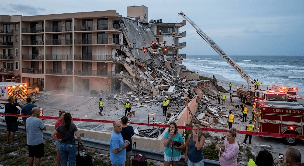 Disaster on the Coast: Oceanfront Building Collapses in New Smyrna Beach Disaster on the Coast: Oceanfront Building Collapses in New Smyrna Beach