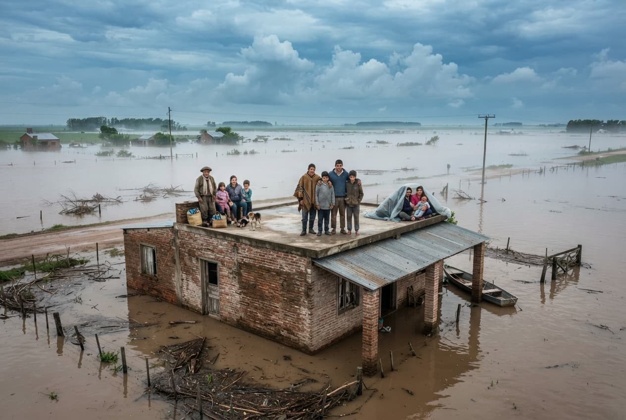 River Flooding Strands Rural Dwellers in Corrientes: Agricultural Infrastructure Overwhelmed by Rising Waters River Flooding Strands Rural Dwellers in Corrientes: Agricultural Infrastructure Overwhelmed by Rising Waters