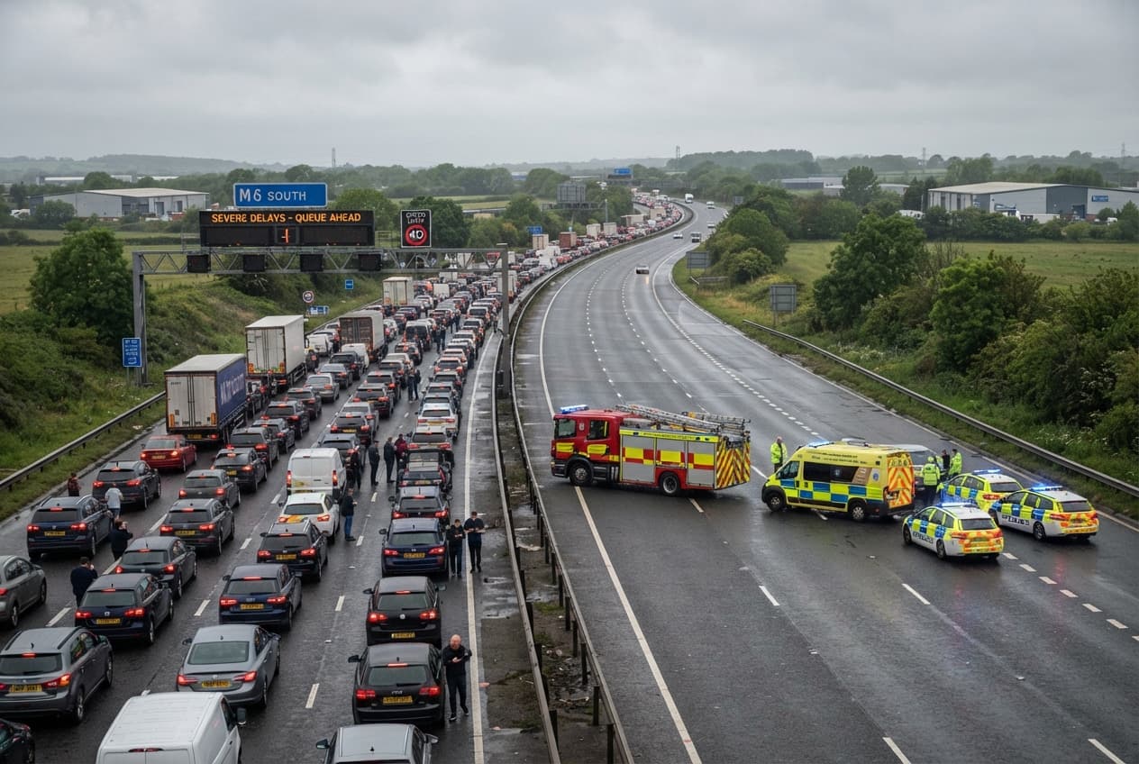 Freight Transport Emergency: Multi-Vehicle Tanker Crash Shuts Down Sections Of M6 Motorway Today Freight Transport Emergency: Multi-Vehicle Tanker Crash Shuts Down Sections Of M6 Motorway Today