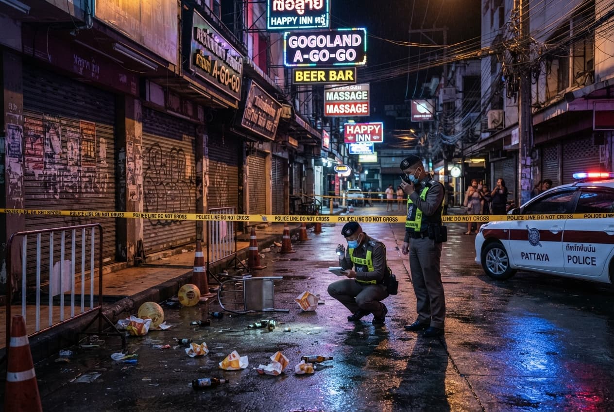 Walking Street Tragedy: Late-Night Pub Brawl Leaves Foreign Tourist Dead in Pattaya Walking Street Tragedy: Late-Night Pub Brawl Leaves Foreign Tourist Dead in Pattaya