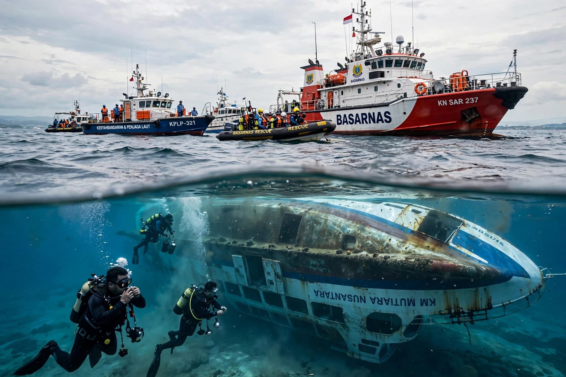 Beneath Java Sea Waters, Time Slows as Rescuers Search Through the Wreckage for Missing Lives Beneath Java Sea Waters, Time Slows as Rescuers Search Through the Wreckage for Missing Lives