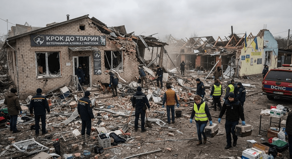 Russian Missile Strike Hits Chernihiv Veterinary Clinic, Leaving 3 Injured Russian Missile Strike Hits Chernihiv Veterinary Clinic, Leaving 3 Injured