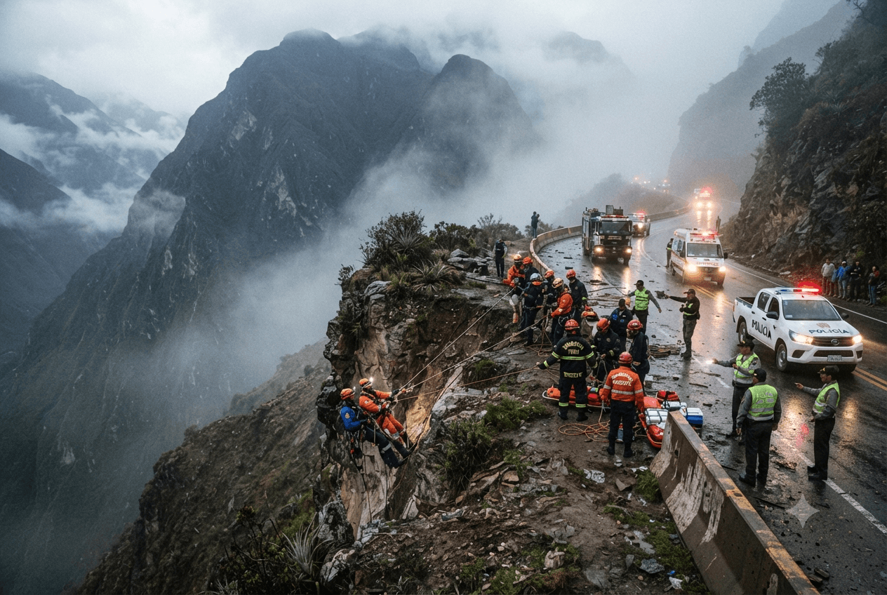 Andean Disaster: Head-On Truck and Minibus Collision Kills Six in Central Peru Mountain Pass Andean Disaster: Head-On Truck and Minibus Collision Kills Six in Central Peru Mountain Pass