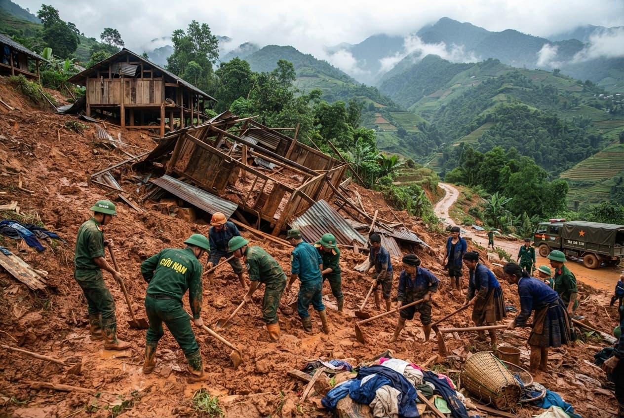 Mountainous Village Disaster: Lao Cai Flash Flood and Mudslide Destroys Homes and Claims Three Lives Mountainous Village Disaster: Lao Cai Flash Flood and Mudslide Destroys Homes and Claims Three Lives