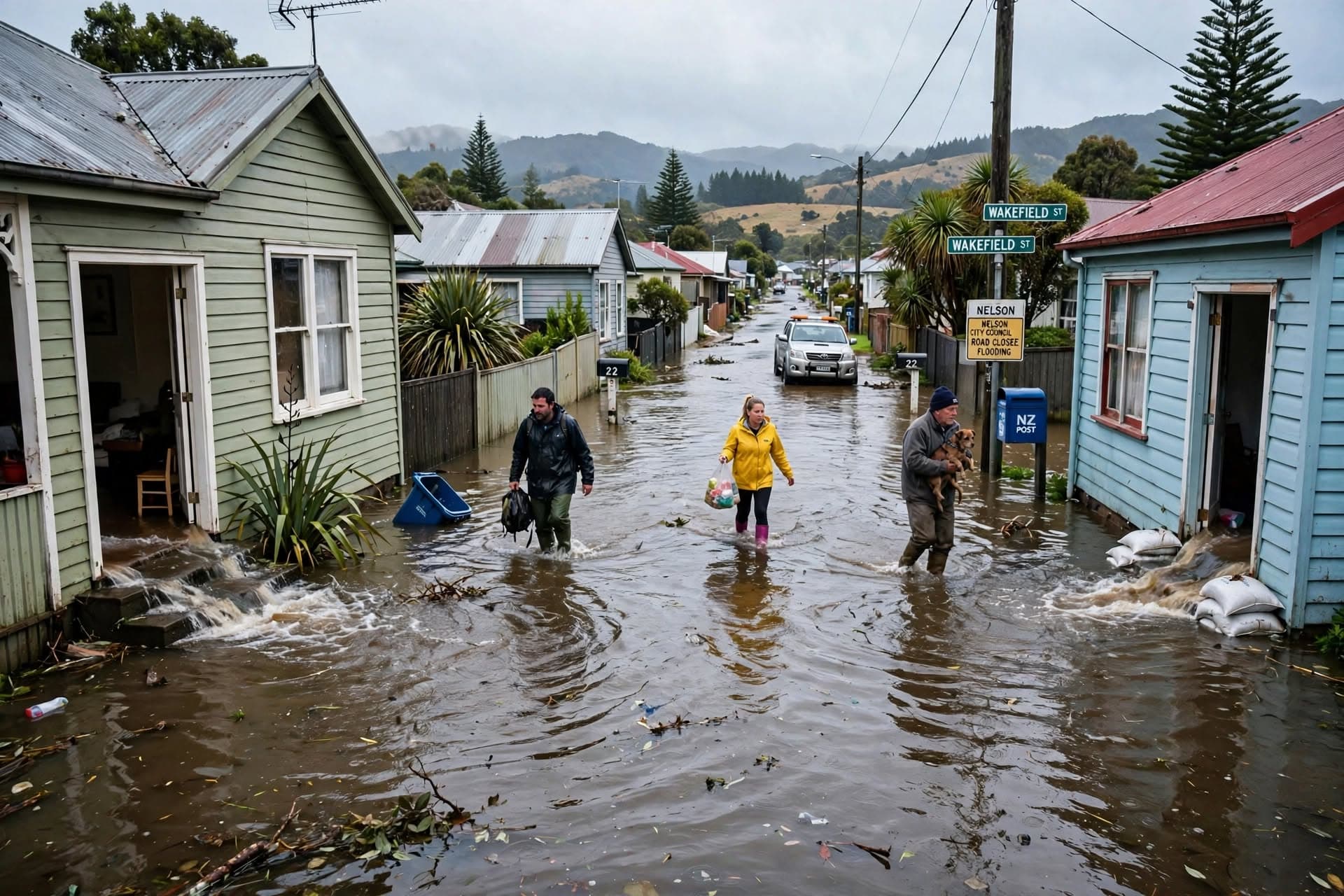 Nelson Homes Flooded After Intense Downpour Triggers Flash Floods, One Injured As Residents Flee Rising Waters Nelson Homes Flooded After Intense Downpour Triggers Flash Floods, One Injured As Residents Flee Rising Waters