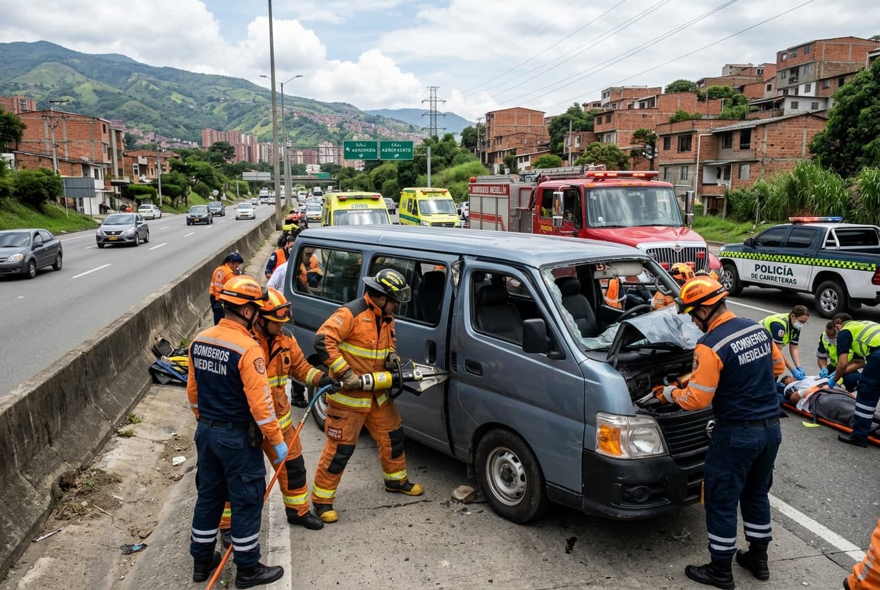 Fatal Medellín Crash: High-Speed Passenger Van Collides With Lorry, Leaving Multiple Dead Outside City Limits Fatal Medellín Crash: High-Speed Passenger Van Collides With Lorry, Leaving Multiple Dead Outside City Limits