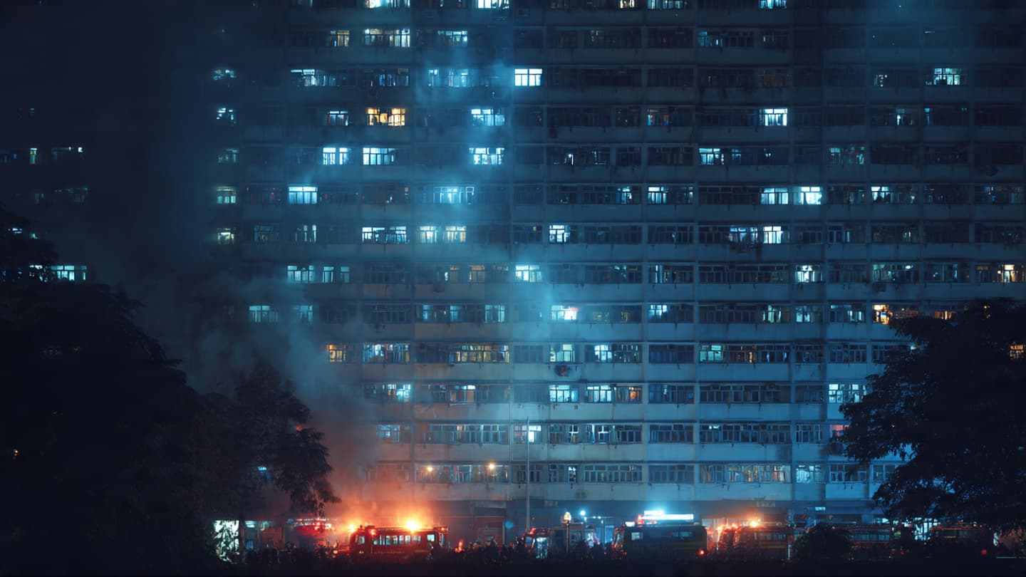 Along Concrete Stairways and Sleepless Streets, Fire Carried Fear Across Kowloon Before Dawn Tonight Along Concrete Stairways and Sleepless Streets, Fire Carried Fear Across Kowloon Before Dawn Tonight