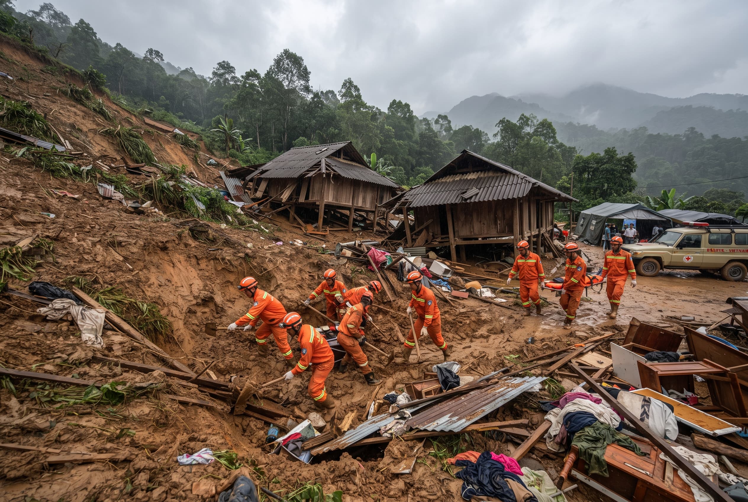 Heavy Rainfall Triggers Landslide in Bandung: Two Villagers Killed and Four Trapped Heavy Rainfall Triggers Landslide in Bandung: Two Villagers Killed and Four Trapped