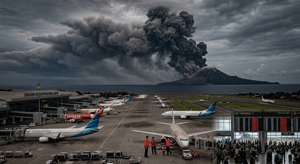 Volcanic Ash Alert: Mount Anak Krakatau Erupts, Grounding Over 200 Flights Across Indonesia Volcanic Ash Alert: Mount Anak Krakatau Erupts, Grounding Over 200 Flights Across Indonesia